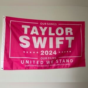 Pink Taylor Swift 2024 Banner Flag Tapestry